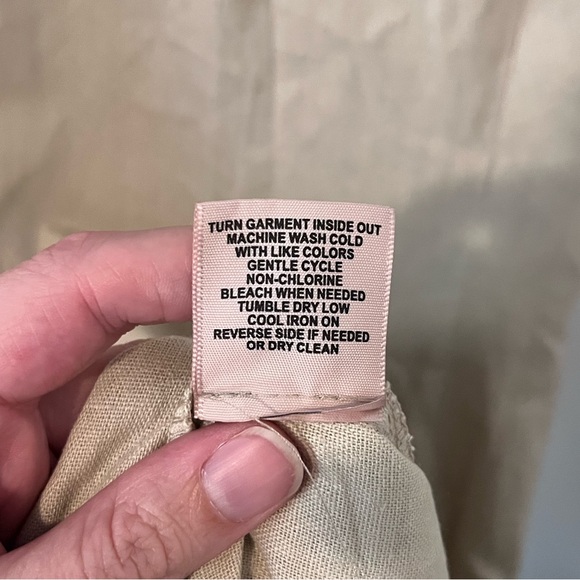 NWT Philosophy Linen Blend Button Down Sleeveless Shift Dress Midi Beige Size 12 - Picture 10 of 12